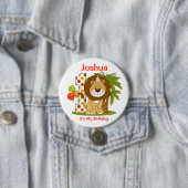 Cute Lion 1st Birthday Ronde Button 7,6 Cm (In situ)