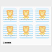 Cute Lion Baby shower Decoration Vierkante Sticker (Vel)