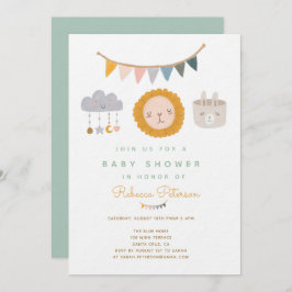 Cute Lion Baby shower Invitation Kaart