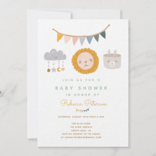 Cute Lion Baby shower Invitation Kaart