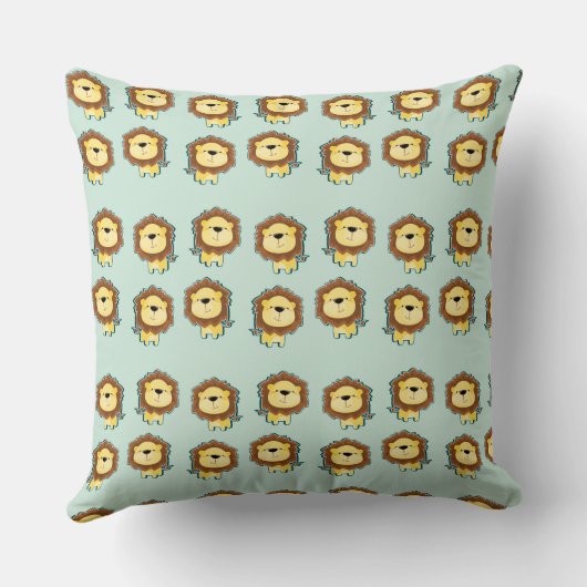 Cute lion blue patroon kussen (Achterkant)