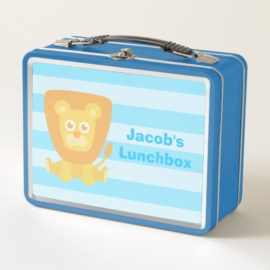 Cute Lion Boy Personalized Lunch Box (Voorkant)