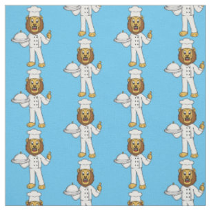 Cute lion chef cartoon illustratie stof