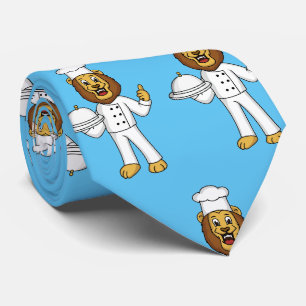 Cute lion chef cartoon illustratie stropdas