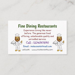 Cute lion chef cartoon illustratie visitekaartje
