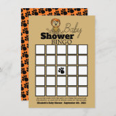 Cute Lion Cub, Baby shower Bingo (Voorkant / Achterkant)