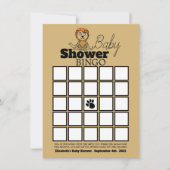 Cute Lion Cub, Baby shower Bingo (Voorkant)