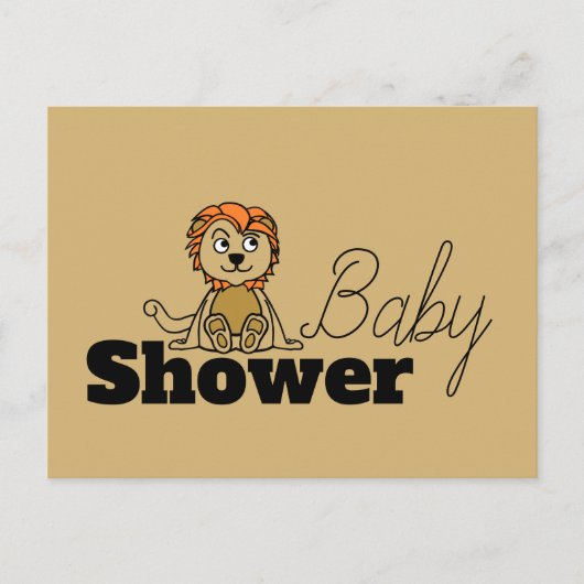 Cute Lion Cub, Baby shower Invitation (Devant)