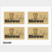 Cute Lion Cub, Baby shower Rechthoekige Sticker (Vel)