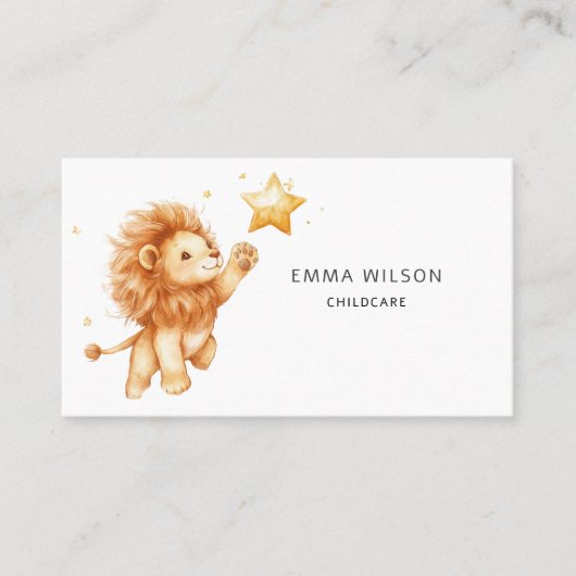 Cute Lion Cub Carte de visite de garde d'enfants (Devant)