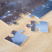 Cute Lion Cub in de sneeuw Legpuzzel (Zijkant)