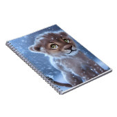 Cute Lion Cub in de sneeuw Notitieboek (Rechterzijde)
