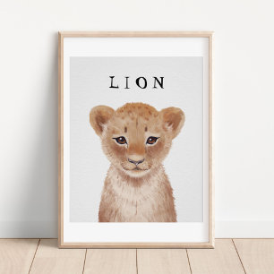  Cute Lion Cub Kinder Poster