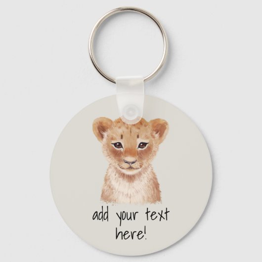 Cute Lion Cub Persoonlijk Sleutelhanger (Voorkant)