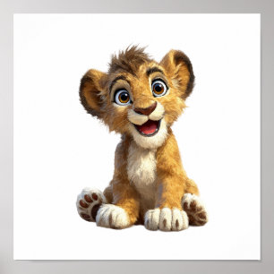 Cute Lion Cub Poster