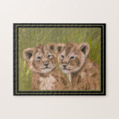 Cute Lion Cubs Jungle Animal Jigsaw Puzzle (Horizontal)