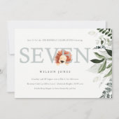 Cute Lion Foliage 7e Sept Invitation de fête d'ann (Devant)