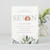 Cute Lion Foliage 7e Sept Invitation de fête d'ann (Debout devant)