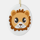 Cute Lion Head Cartoon Keramisch Ornament (Rechts)