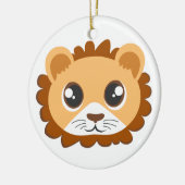 Cute Lion Head Cartoon Keramisch Ornament (Links)