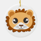 Cute Lion Head Cartoon Keramisch Ornament (Achterkant)
