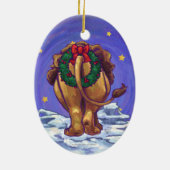 Cute Lion Holiday Keramisch Ornament (Achterkant)
