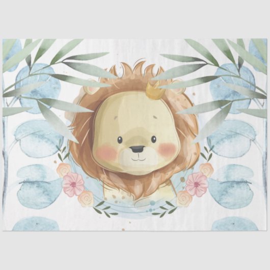 Cute Lion Illustration Tissuepapier (Voorkant)