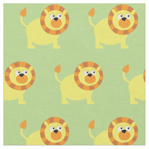 Cute Lion Kind Baby Nursery Light Green Big Cat Stof