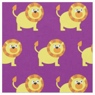 Cute Lion Kind Baby Nursery Paars Big Cat Stof