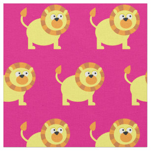 Cute Lion Kind Baby Nursery Pink Big Cat Stof