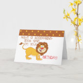 Cute Lion Kinder Happy Birthday Kaarten (Gele Bloem)