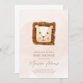 Cute Lion King Baby shower Thème Invitation (Devant / Derrière)