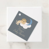 Cute Lion Moon Cloud Baby shower Bedankjes Labels (In situ)