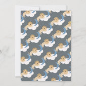 Cute Lion Moon Cloud Birthday Party Kaart (Achterkant)