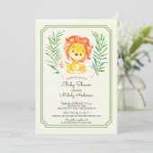 Cute Lion Neutral Baby shower Invitation (Debout devant)