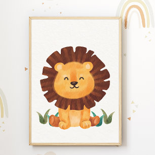 Cute Lion Nursery Poster Kids Room Decor