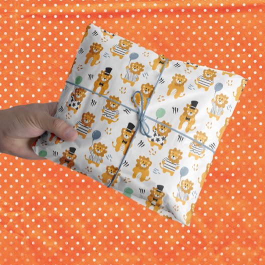 Cute Lion Pattern | wit Tissuepapier