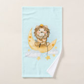 Cute Lion Pêche sur l'aquarelle de la lune (Serviette à main)