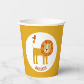Cute Lion Personalized Papieren Bekers (Voorkant)