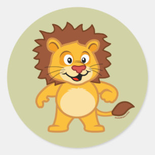 Cute Lion Ronde Sticker