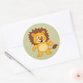 Cute Lion Ronde Sticker (Envelop)