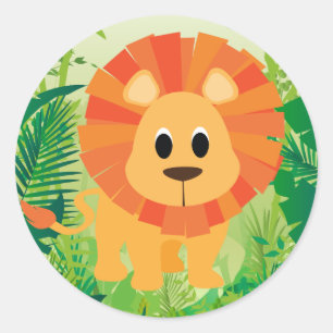 Cute Lion Ronde Sticker