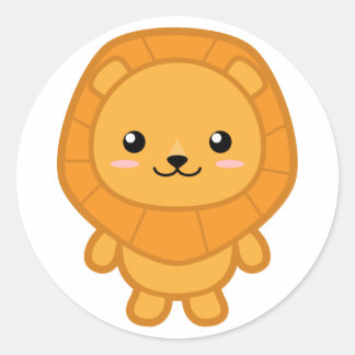 Cute Lion Ronde Sticker