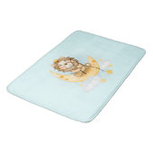 Cute Lion Vist op de maan Waterverf Badmat (Gekanteld)