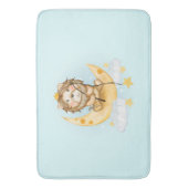 Cute Lion Vist op de maan Waterverf Badmat (Voorkant Verticaal)