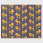 Cute Lion Wrapping Paper Cadeaupapier (Vlak)