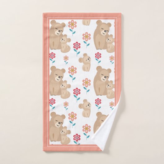 Cute lioness moeder met baby, grens-Moederdag Bad Handdoek (Handdoek)