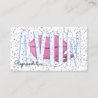 Cute lips phone confetti personalized Avon Visitekaartje