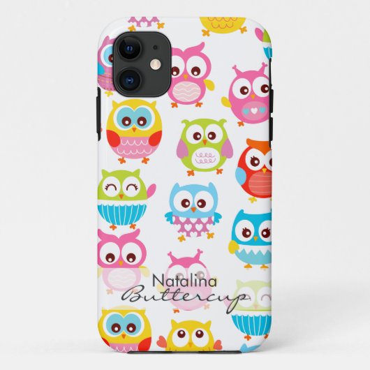Cute Litte Owls Personalized Case-Mate iPhone Case (Achterkant)