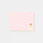 Cute Little Angel & Love Pattern op Roze Post-it® Notes (Voorkant)